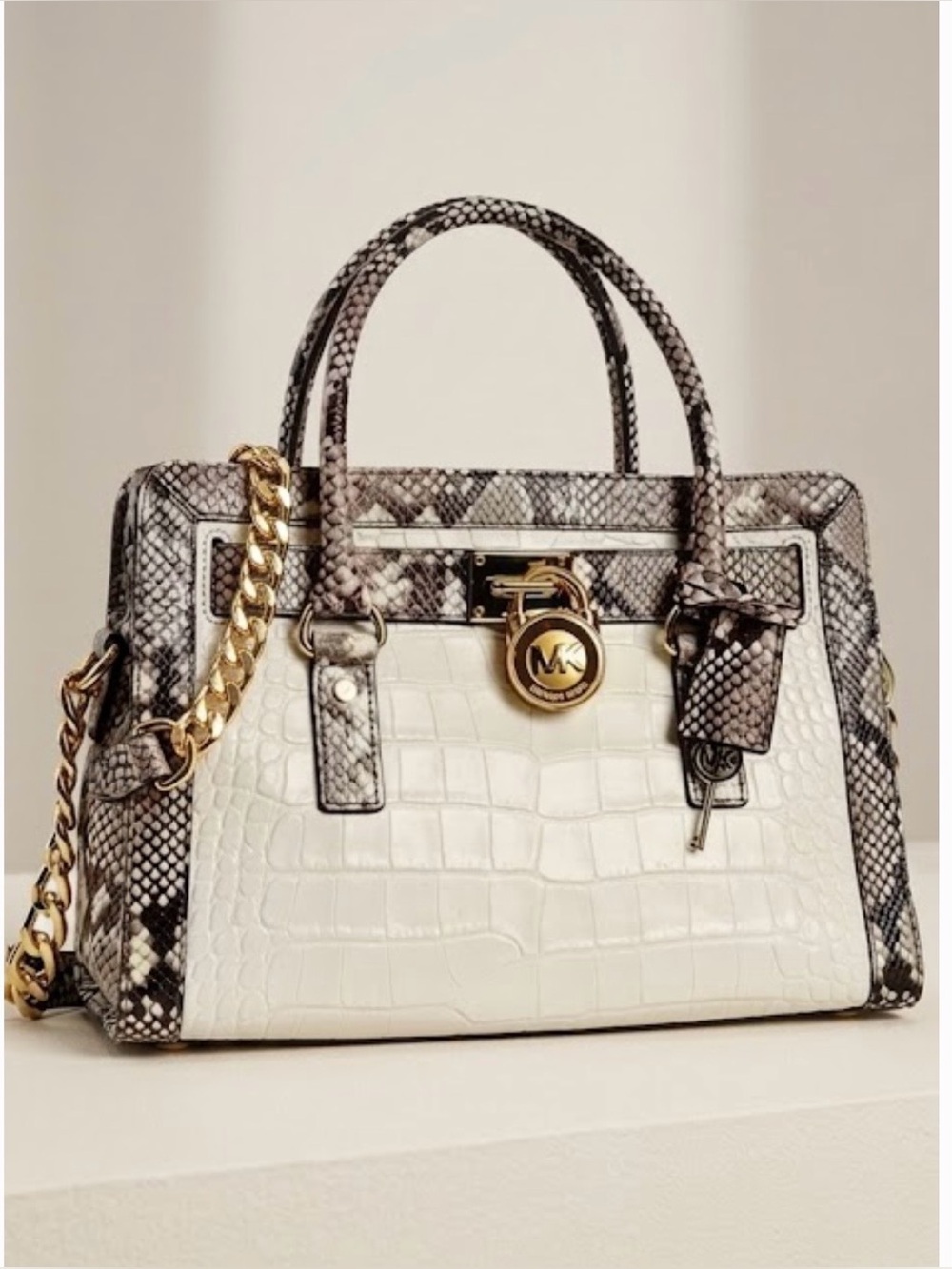 MICHAEL Michael Kors Hamilton Embossed Satchel Shoulder Bag